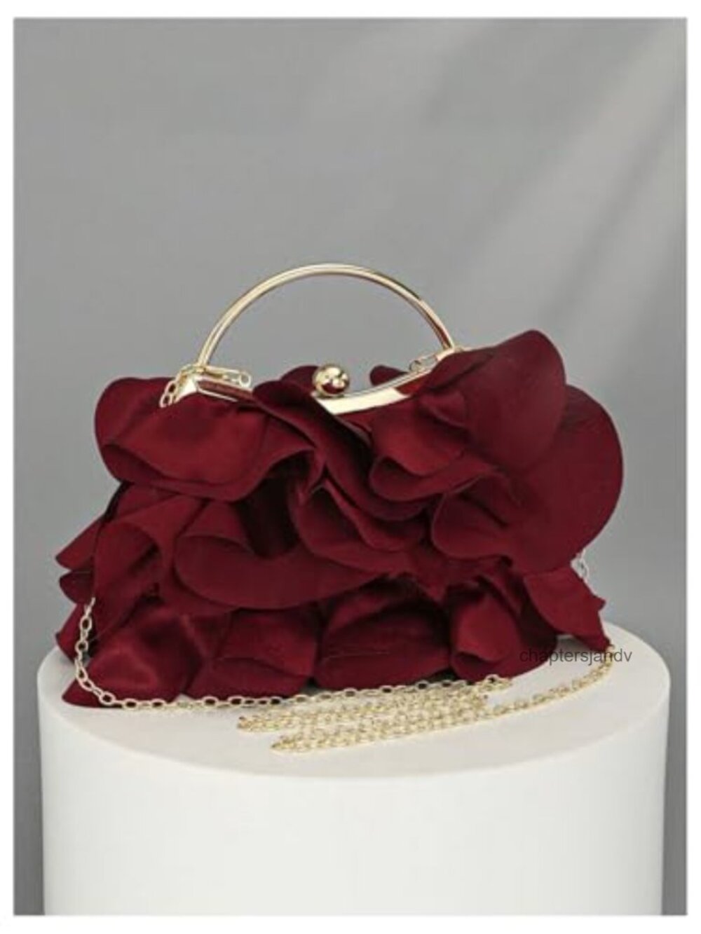 Satin Evening Clutch Formal Wedding Purse with Detachable Chains - Picture 3 of 5